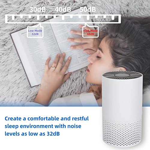 Air Purifiers for Home and Bedroom - True HEPA Air Filter for Room, High-Efficiency Air Cleaner with 4 Stage Filters, Intelligent Mode Nightlight for Allergies, Pets, Smokers, Mold, Pollen, Dust