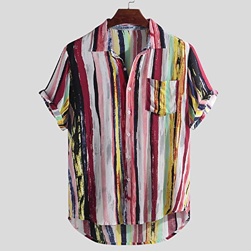1 Colorful+Striped+Cotton+Casual+Pocket