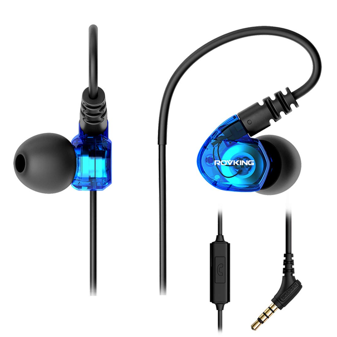 ROVKING Running Headphones Wired, Over Ear Sweatproof Sport Earbuds for Gym... 190497371254 eBay