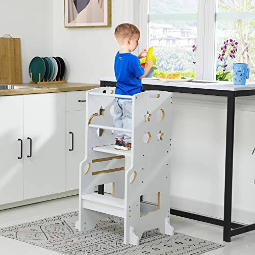 ADORNEVE Kitchen Stool for Kids Height Adjustable Toddler Kitchen Stool