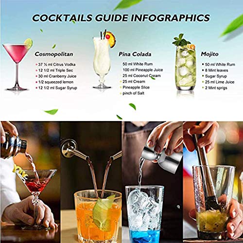 Cocktail Shaker Set Cocktail Set 7 Stück Cocktailmixer Barkeeper Set Cobbler Shaker Edelstahl Cocktail Geschenk für… – Bild 6