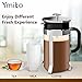 French Press, Ymiko French Coffee Press (8 Cup, 1 liter, 34 Oz) French Press Coffee Maker with 4 Filter System, 304 Grade Stainless Steel & Heat Resistant Borosilicate Glass, Easy Cleaning