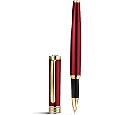 BEILUNER Luxury Rollerball Pen, Diamond-Studded Cap Design, 24K Gold Finish, Noble and Elegant, Schneider Ink Refill, Fancy Pen Gift Set for Women & Men, Executive Office, Nice Designer Pens