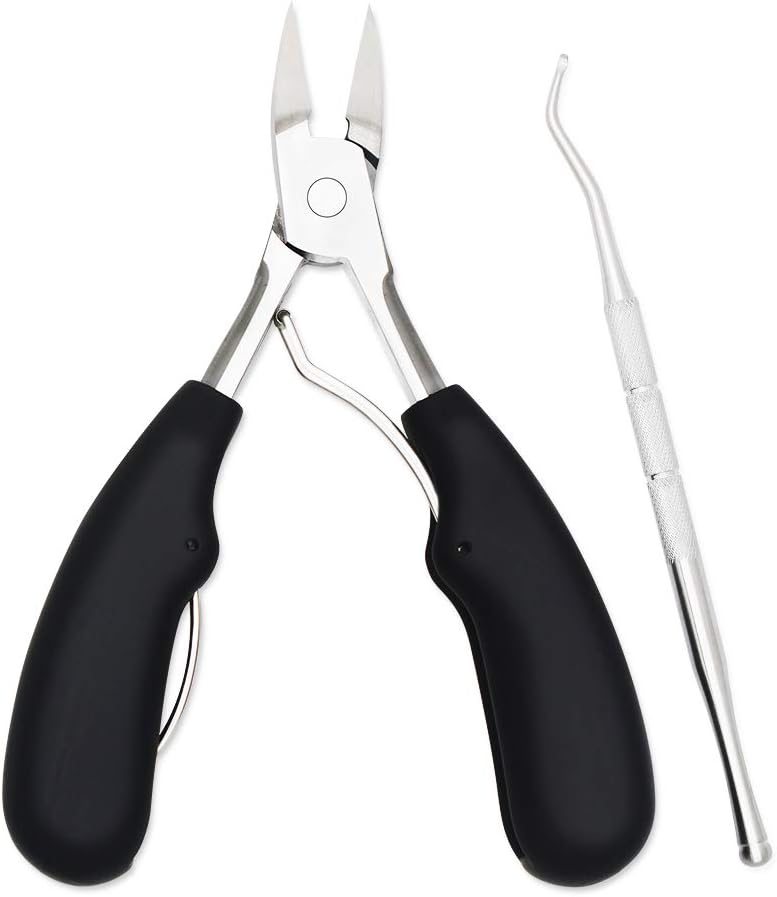 Precision Toenail Clippers with Stainless Steel Non-slip Handle for Thick and Ingrown Toenails Professional Nail Clippers Travel Gift Set