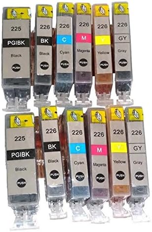 Prinko Image Co Canon PGI-225 CLI-226 Ink Cartridge PIXMA iP 4820 4920 8720 iX6520 MG 5120 5320 6120 6220 8120 8220 MX 712 882 892 (Pack of 12)