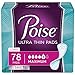 Poise Ultra Thin Incontinence Pads, Maximum Absorbency, Long, Unscented, 39 Count (Pack of 2)