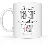 kdxpbpz A Sweet Friendship Refreshes The Soul Mug Friendship Gifts for Women Friends Christian Gifts for Women Faith Birthday Christmas Gift Ideas 11oz Coffee Mug Novelty Tea Cup