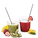 Fashionclubs Stainless Steel Milkshake Drinking Straws Smoothie Straw Set, 12 Inches Long x 0.3 Inches (2 Set Only)