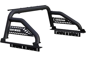 KNAWIER R09 Roll Bar for Mid Size Pickup Truck, Adjustable Chase Rack Sport Bar Compatible with Tacoma/Gladiator/Frontier/Canyon/Ranger/Colorado,Light Mounts