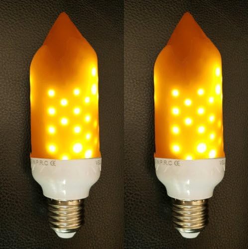 2 Pack LED Flame Effect Light Bulb Animated Flickering Vintage Gas Lamp Bulb Medium Base E26