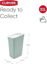 CURVER Ready to Collect 30L Recycled Kitchen Bin Green Light Grey Lid view 6
