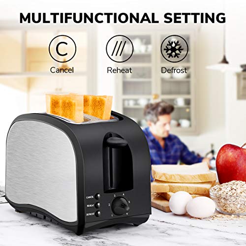 2 Slice Toaster CUSIBOX Wide Slot Toaster 2 Slice Best Rated Prime with