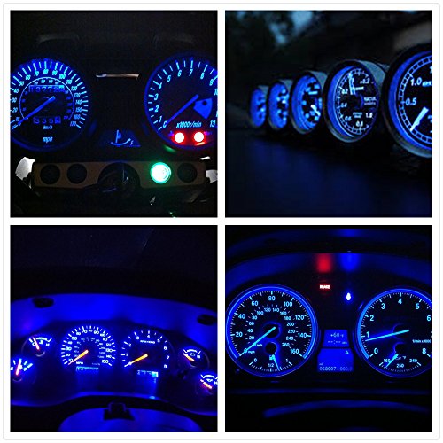 WLJH 10pcs Blue T5 74 2721 Instrument Panel LED Light 73 37 Auto Car Cluster Dashboard Speedometer Indicator Bulbs for BMW Honda Dodge - Thumbnail 4