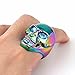 COPAUL Jewelry Biker Men Stainless Steel Large Skull Ring,Rainbow Color,Size 9