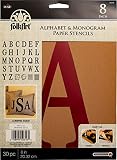 FolkArt 50316 Stencil Paper, Alphabet & Monogram Serif 8", 8
