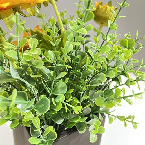 FTPRO Artificial Flowers Fake Plants with Vase Fake Sunflower