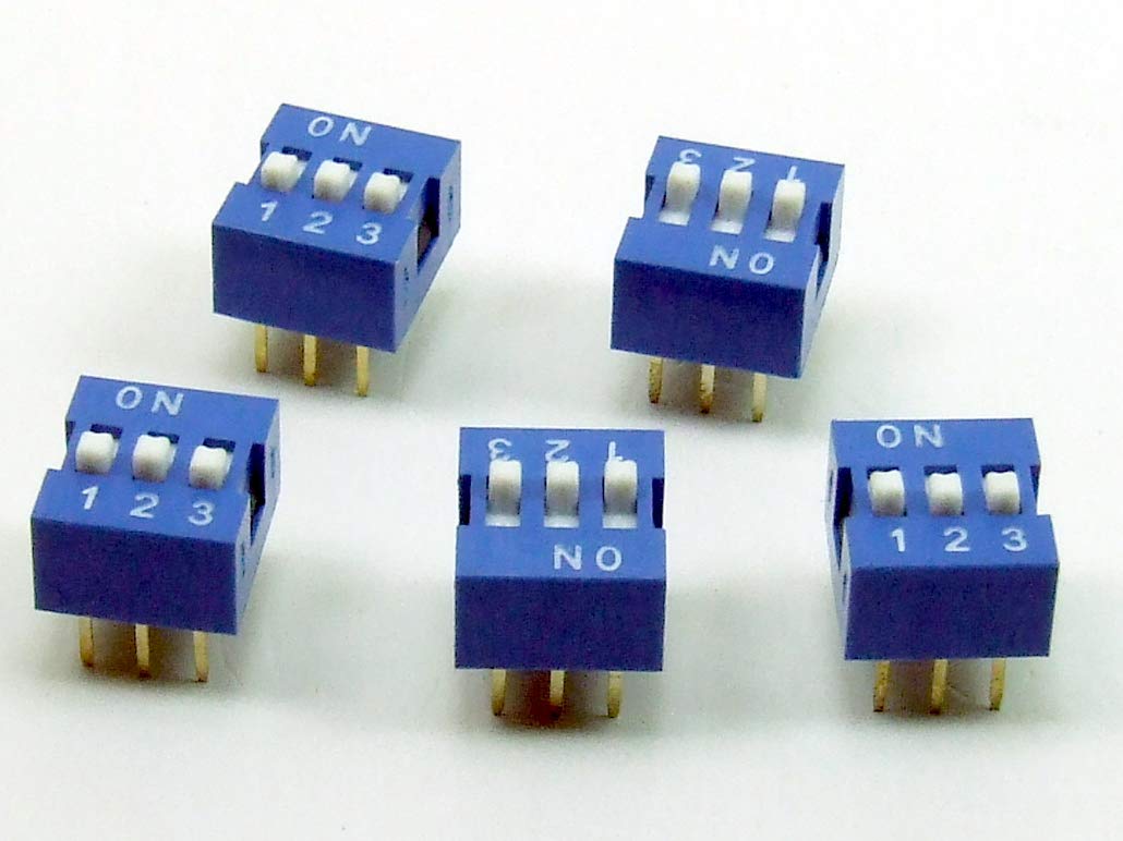 POPESQ - 5 x DIP Switch 3 Way THT / 5 Pieces x DIP Switch 3 Way THT #A2138