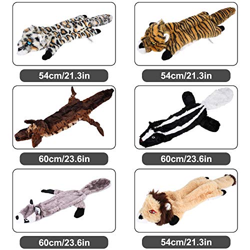Gooswexmzl Stuffing Free Dog Toys with Squeakers for Small and Large Breeds, Chew Toys for Dogs, Dog Toy 6 Packs