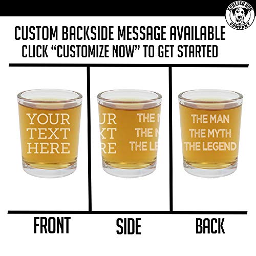 2pk Personalized Etched Custom Message 2.5oz Shot Glasses