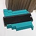 【2019 NEW】Contour Gauge Duplicator, Plastic Woodworking Shape Tracing Template Measuring Tool, Contour Copy Duplicator, Circular Frame Profile Gauge Ruled - Profile Jig Guide-5Inch(Blue)