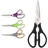 Amazon Basics Multipurpose Office Scissors 3-Pack | Multifunction Come-Apart Kitchen Shears Bundle