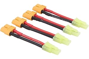 OliRC 4pcs XT-60 XT60 Female to Plug for Mini Tamiya Male Connector Adapter for Airsoft/AR Drone(C79-4)