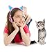 Cat Ear Headphones,MindKoo Kids Headphones Flashing Glowing Cosplay Fancy Foldable Over-Ear Gaming Headsets with LED Flash light for Girls,Children,Compatible for iPhone 6S,Android Phone (Pink)