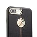 iPhone 7 Plus Case, QIALINO Stylish Genuine Leather Back Cover Protective Bumper Case for iPhone 7 Plus - Black