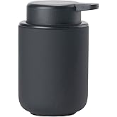 Zone Denmark Ume Shampoo Dispenser in Elegant Black - Stylish and Functional Bathroom Accessory - H 5", Dia 3.3", 8 oz