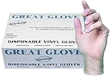 GREAT GLOVE NM60015-L-BX Industrial Grade Foodservice Glove, 4 mil, Lightly Powdered, Latex-Free, Allergy-Free, Smooth, FDA 177.1950 Compliant For Food Contact, Clear, Large (Pack of 100)