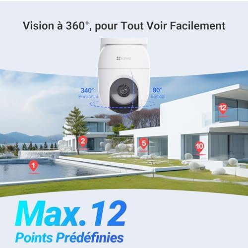 2K+(4MP) Camera Surveillance WiFi Exterieure sans Fil CB8 Lite Kit