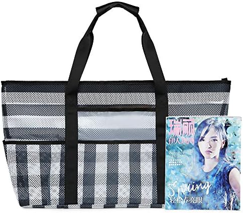 BLUBOON Mesh Beach Bag Toy Tote Bag Family Pool Oversized 22 inches Shopping Bag Waterproof Cell Phone Pocket Sandproof Bottom 3 BLUBOON Mesh Beach Bag Toy Tote Bag Family Pool Oversized 22 inches Shopping Bag Waterproof Cell Phone Pocket Sandproof Bottom