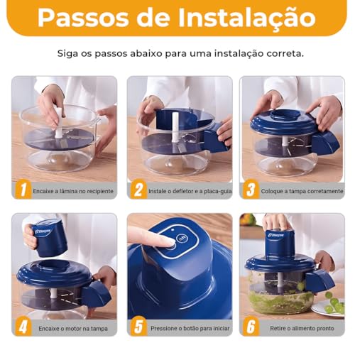 Descascador de Alho, Descascador Elétrico para Alho, Uvas e Tomates, Bivolt, com Lâminas em Aço Inox, Rápido e Fácil de Limpar, para Cozinha Doméstica(Azul)
