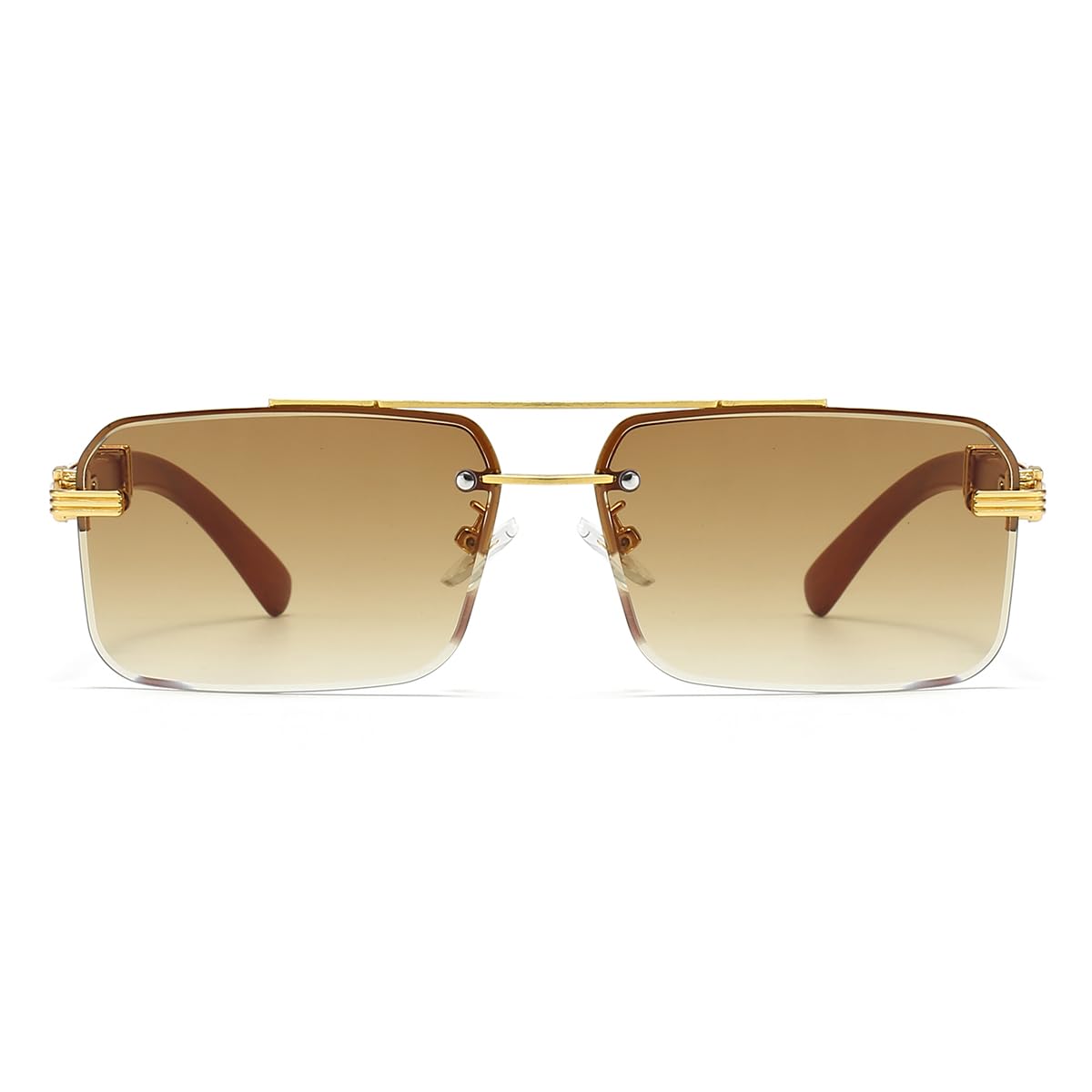 Gleyemor Mens Sunglasses Fashion Rimless Rectangle Sunglasses Square Frameless Sunglasses for Men