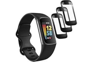 Poyiccot Screen Protector for Fitbit Charge 5, 3Pack TPU Plated Compatible for Fitbit Charge 5 Screen Protector, Protective Shell Case Full-Cover Anti- Scratch Compatible for Fitbit Charge 5