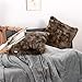 LANGRIA Set of 2 Decorative Faux Fur Cushion Covers 18x18, Soft Plush Shaggy Throw Pillow Case with Short Faux Fur and Hidden Zip Closure for Bed Sofa Couch - Filling Not Included (2-Pack, Brown)