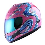 Motorcycle Street Bike Pink Dragon Full Face Woman/Lady Helmet