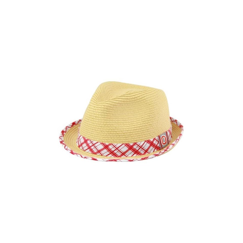 Ohio State Buckeyes Straw Fedora Hat on 