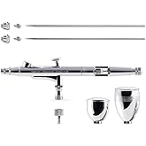 Gaahleri Airbrush Kit,Gun Dual-Action Gravity 1/2 & 1/4 oz Fluid Cup,0.35 0.5 mm Needle,Cost-Effective Air Brush Set Makeup N