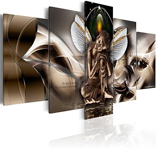Winged Buddha Canvas Painting Modern Wall Art Print Picture (40" W x 20" H)