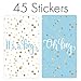 Blue and Gold It's a Boy Baby Shower Wrappers for Mini Chocolate Bars, Baby Shower Party Favor Candy Stickers - 42 Count