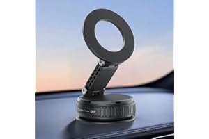 Magnetic Phone Holder for Car Vent,Universal Strong Suction Cup Mount with Reusable Nano Gel, Foldable Adjustable Cradle Comp