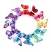 yueton 12pcs Colorful Organza Glitter Butterfly Barrettes Bobby Pin Metal Clip Hair Clips Bride Head-wear Edge Clip Clamps