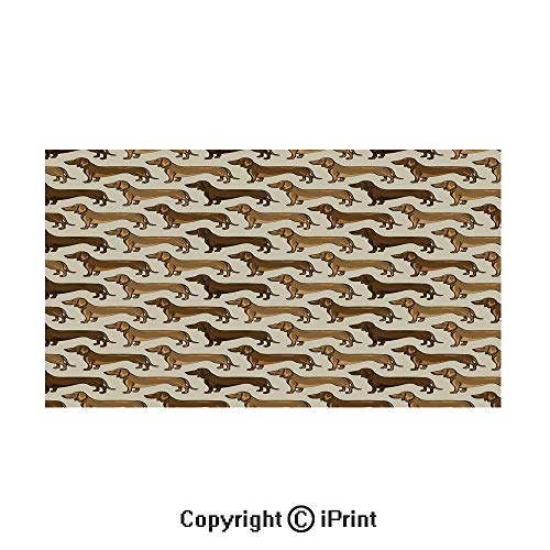 Decorative Privacy Window Film/Cute Little Canines Pattern Cartoon Style Pet Animal Adorable Puppies Decorative/No-Glue Self Static Cling for Home Bedroom Bathroom Kitchen Office Decor Brown Caramel B