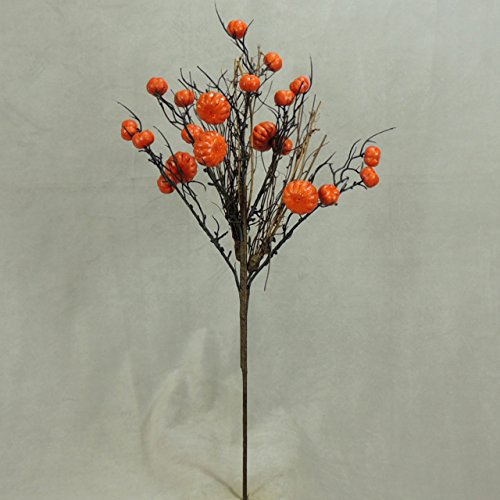 Factory Direct Craft Sparkling Artificial Pumpkin Branch and Twig Spray for Home Decor, Crafting and Displaying