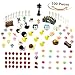 Dr.Beauty 100 pcs Miniatures Fairy Garden Accessories Miniature Ornament Kit with Tweezer Outdoor Plant Decoration DIY Décor Kit