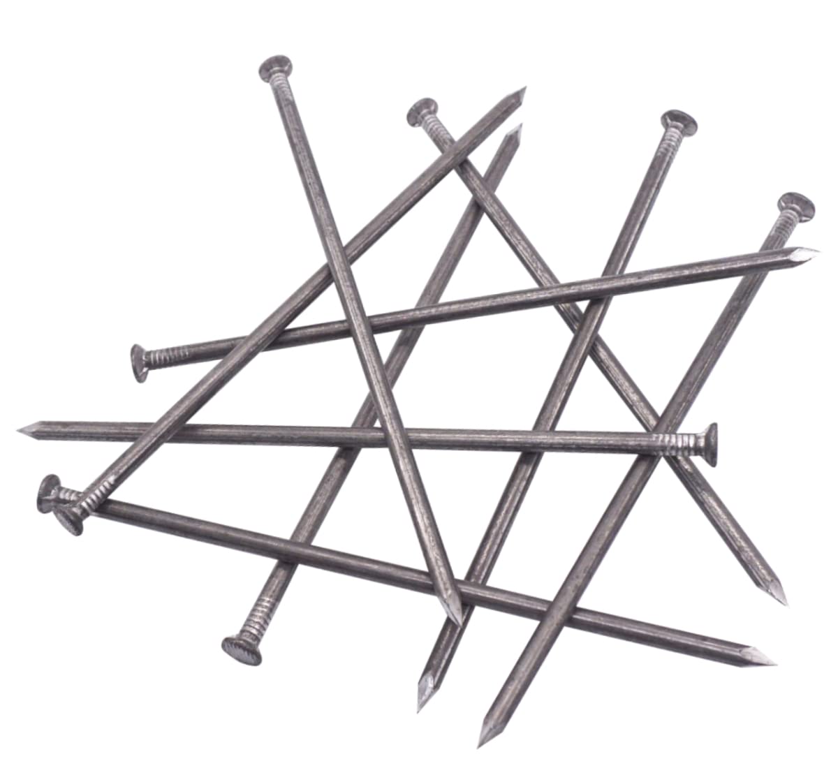 SKIR'CO (40 pcs) Steel 6.0 x 200 mm Construction Nails, Flat Round Head, Multi-Purpose Common Wire Nails for Wood