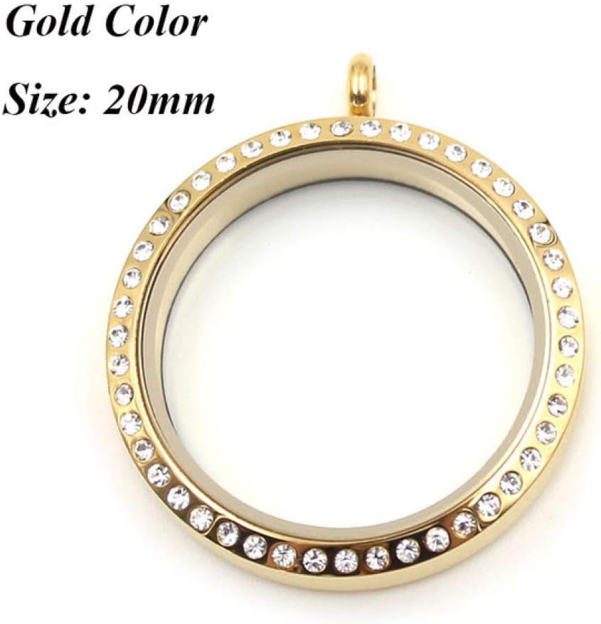GUANGUA Waterproof Locket 20mm 30mm 35mm Gold 316L Stainless Steel Twisted Floating Locket Crystal