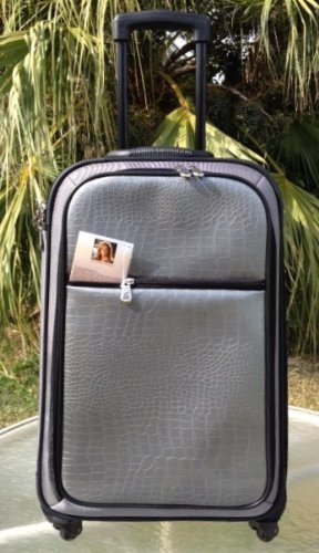 joy mangano croco luggage