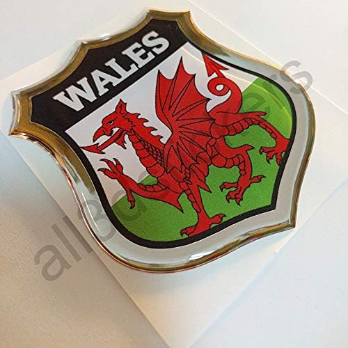 All3dstickers Aufkleber Wales Kfz Aufkleber Wales Emblem Gedomt Flagge 3d Fahne